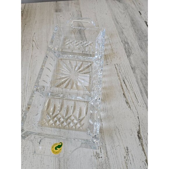 Waterford lismore three-part serving dish crystal 146617 new tray platter - Picture 1 of 5